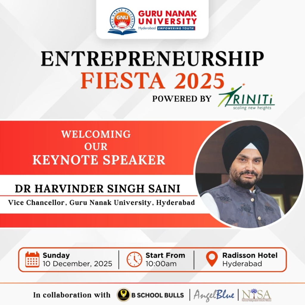 Guru Nanak University Keynote Speaker Dr. Harvinder Singh Saini poster design
