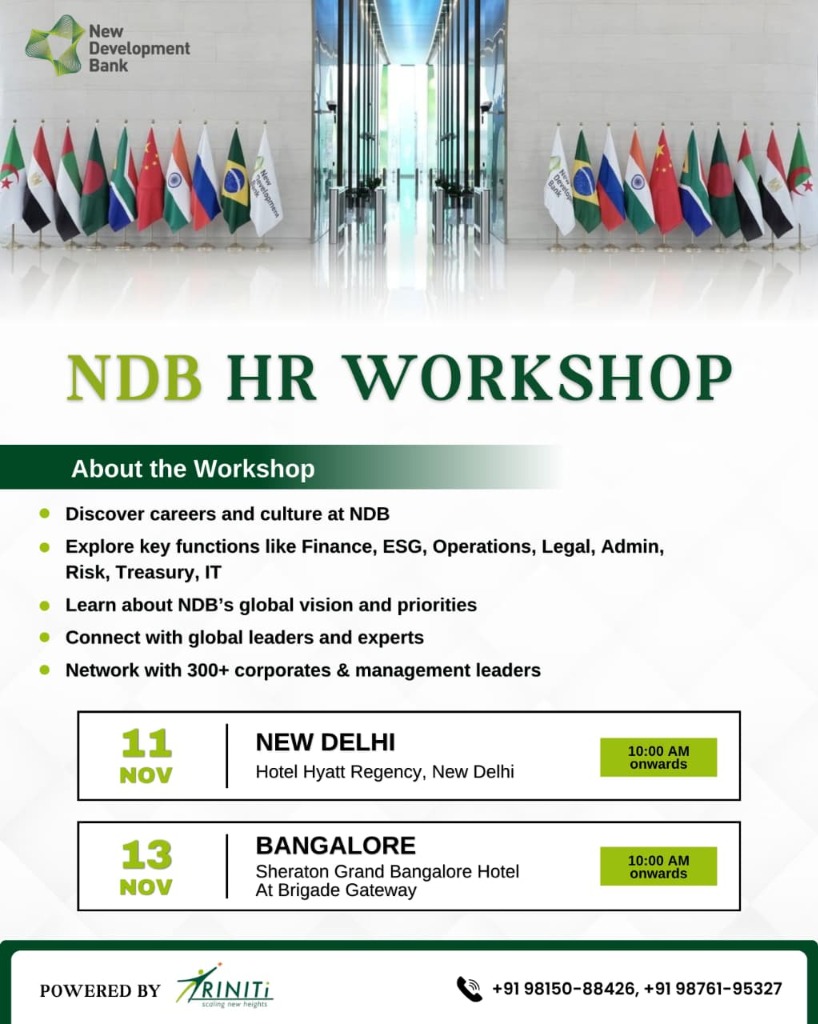 New Development Bank HR Workshop Schedule poster design